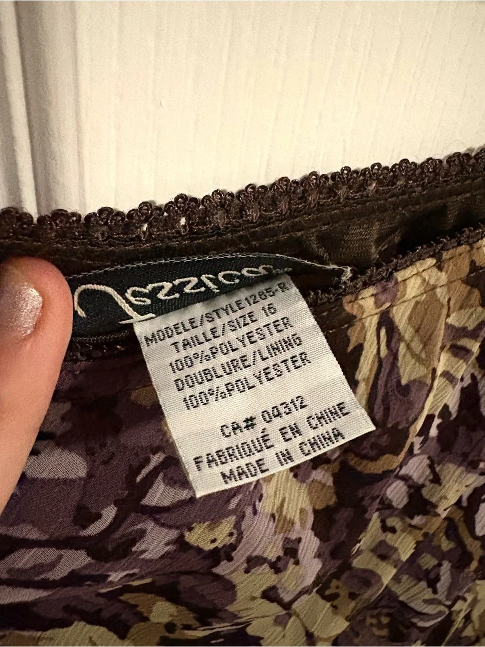 Asymmetrical Purple and Beige Floral Midi Skirt - Picture 3 of 4